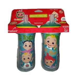 TOMY Cocomelon 2pk‎ Insulated Straw Cups 9 fl oz 18 Months+ Sippy Cup NEW